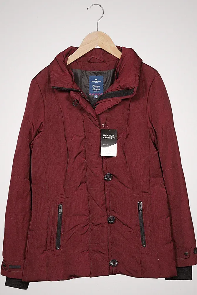 Tom Tailor Jacke Damen Anorak Jacket Kurzmantel Gr. S Daunen Bordeaux #kpofrnc
