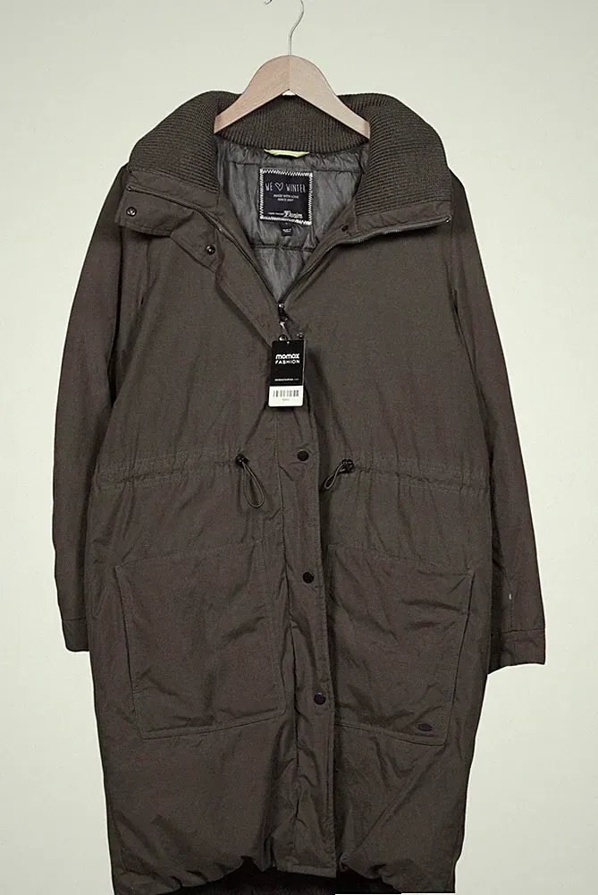 Tom Tailor Mantel Damen Jacke Parka Gr. L Baumwolle Daunen Grün #5bflcil