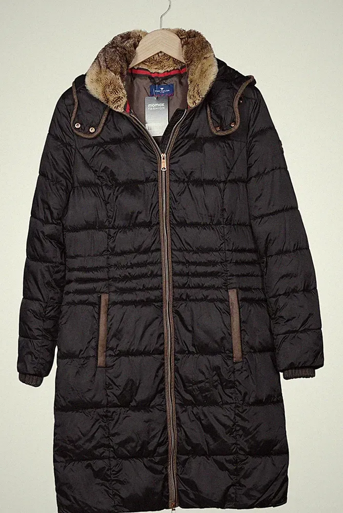 Tom Tailor Mantel Damen Jacke Parka Gr. M Daunen Schwarz #thef8q5