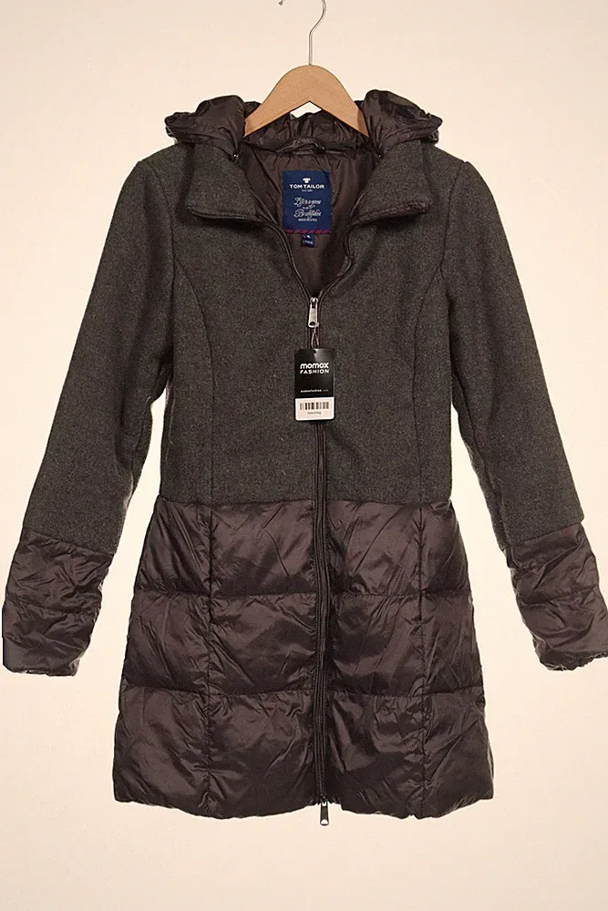 Tom Tailor Mantel Damen Jacke Parka Gr. S Daunen Grau #ty8cmbp