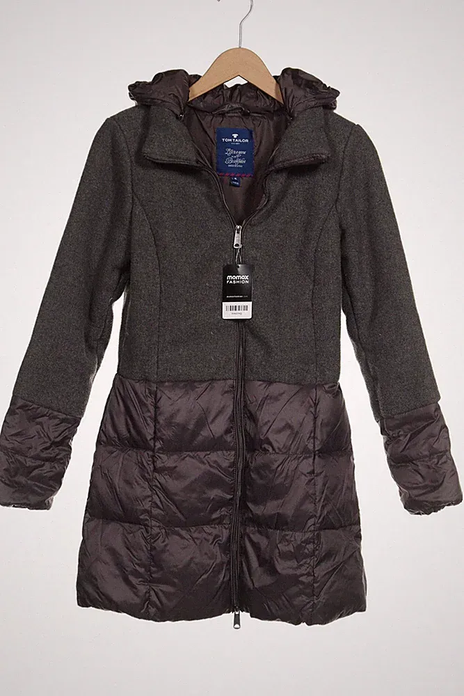 Tom Tailor Mantel Damen Jacke Parka Gr. S Daunen Grau #ty8cmbp