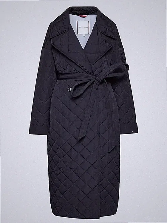 Tommy Hilfiger Curve Damen Mantel Gr. 52 NEU Blau UVP:ca. 380€