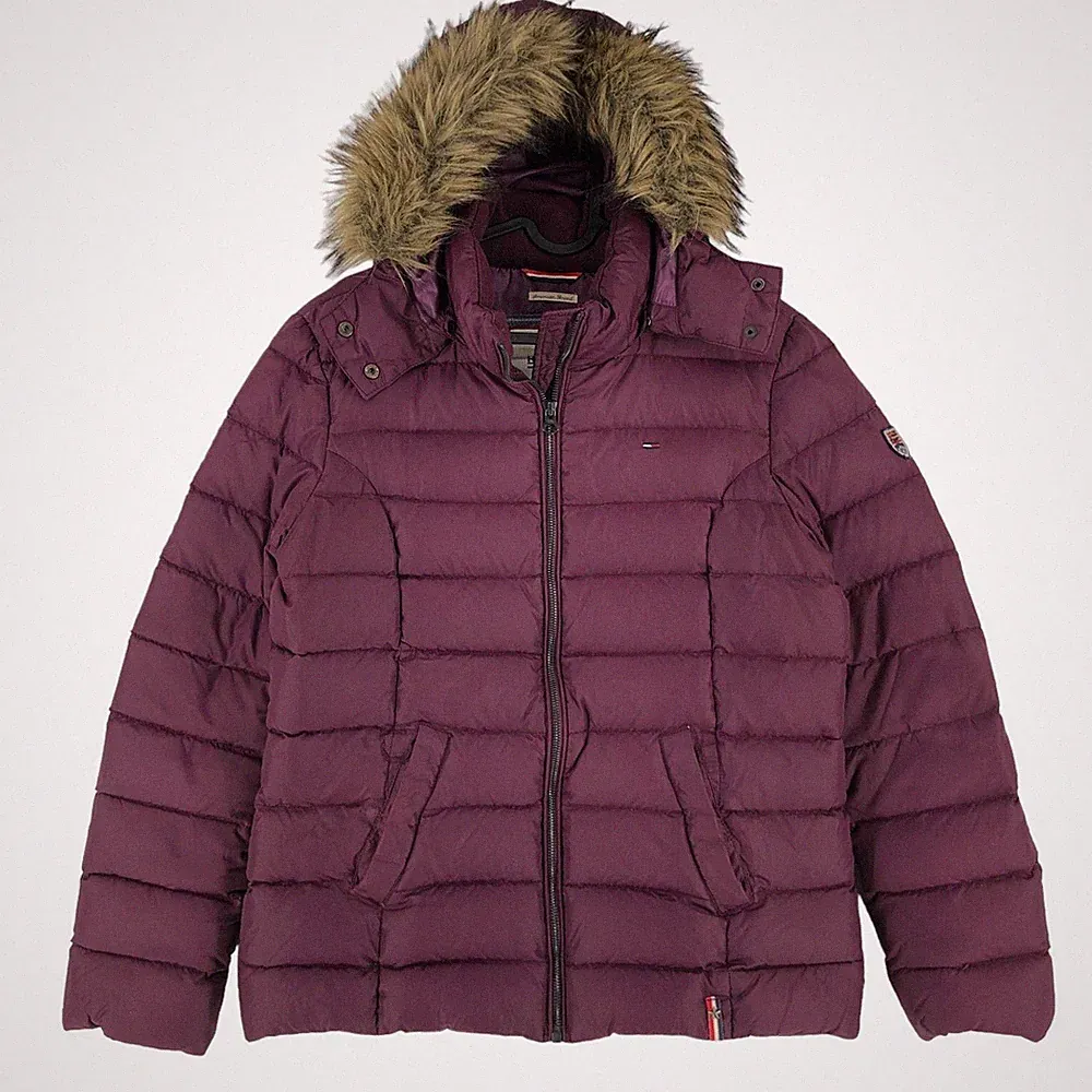 TOMMY HILFIGER Damen Amerikanische Marke Daunenjacke Mantel Größe L
