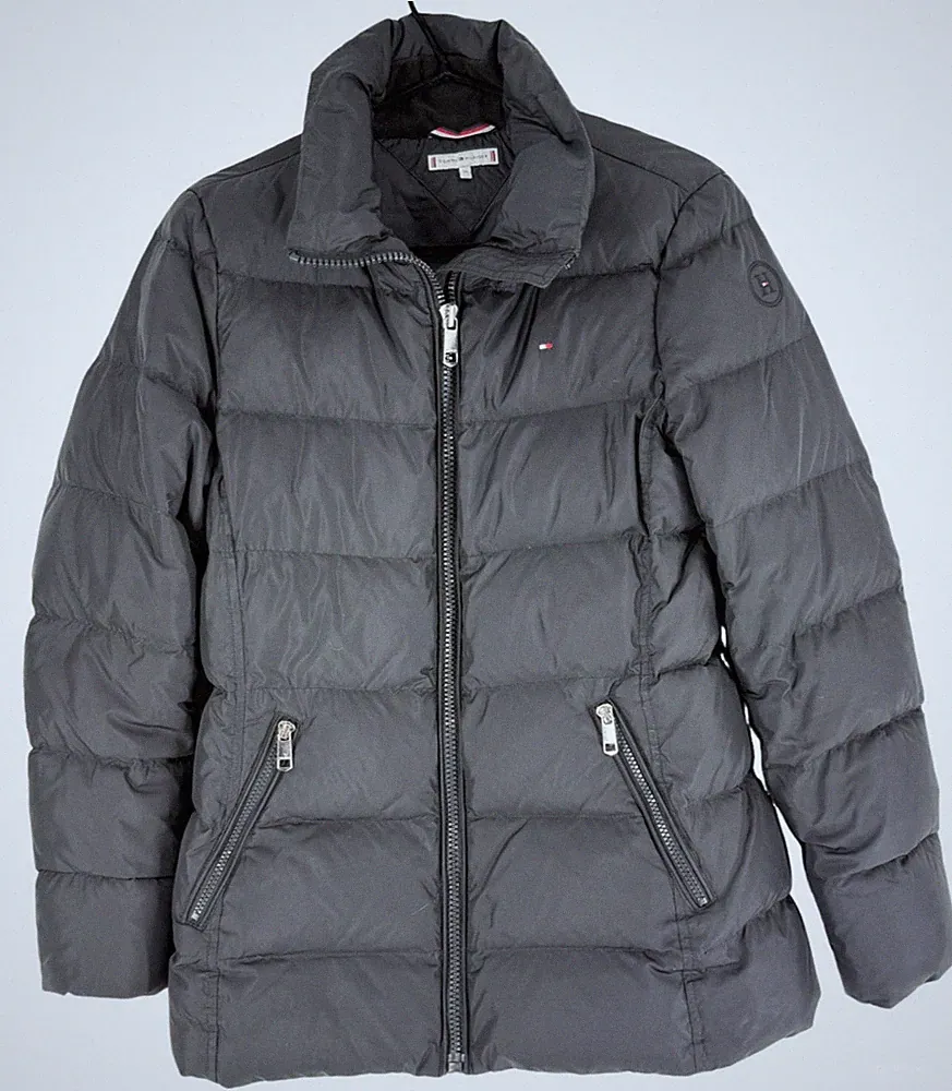Tommy Hilfiger Damen Bomberjacke Mantel 70% Daunen 30% Federn Schwarz Größe M