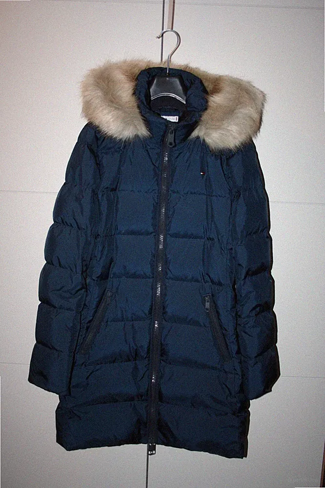 Tommy Hilfiger Damen-Daunenjacke Kurzmantel dunkelblau S 70% Daunen 30% Federn