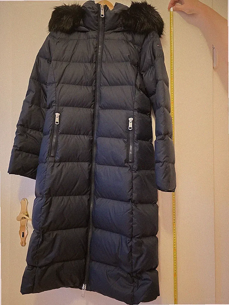 Tommy Hilfiger Damen Daunenmantel, Gr. L, Blau, 70% Daunen 30% Federn,neu