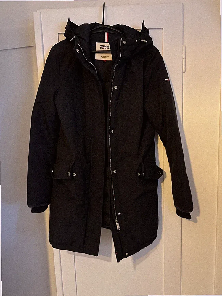 Tommy Hilfiger Damen Daunenmantel Jacke, Größe S, Schwarz