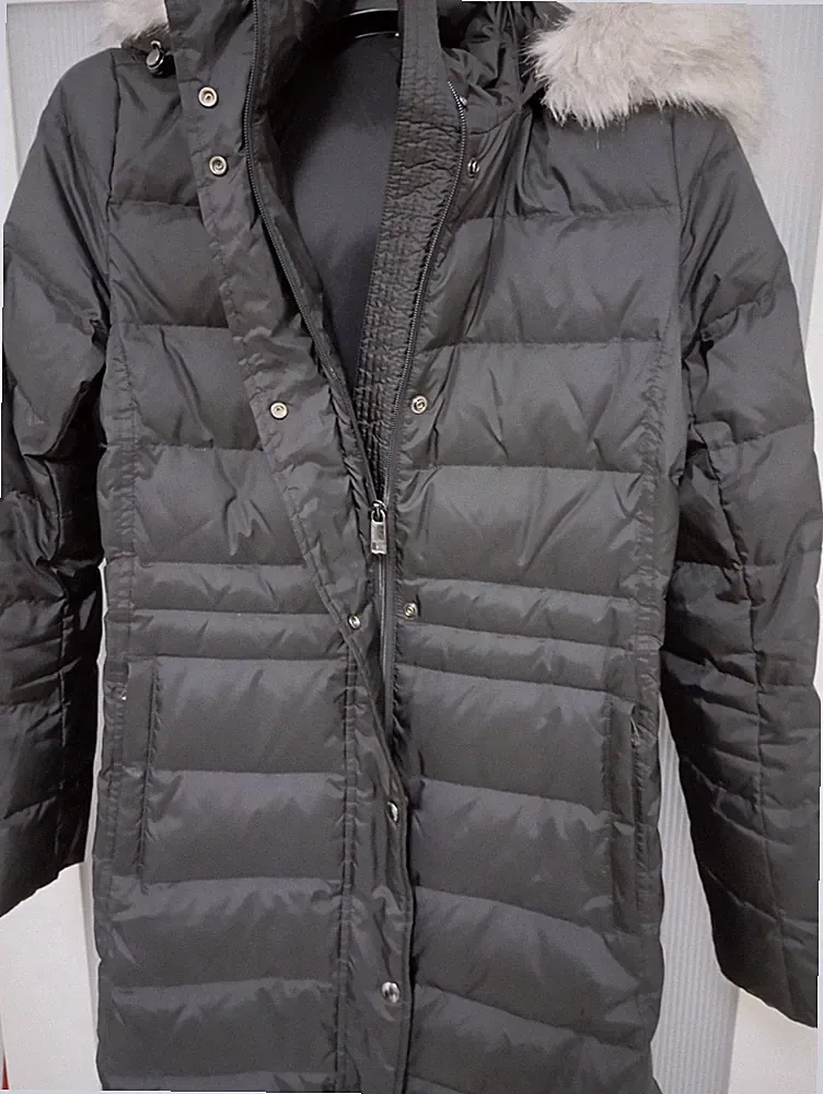 Tommy Hilfiger Damen Daunenmantel XS Schwarz mit Kapuze