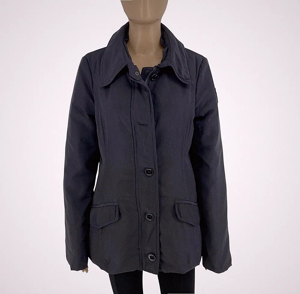 TOMMY HILFIGER Damen Dunkelgraue Daunen Leichte Jacke Mantel Größe M