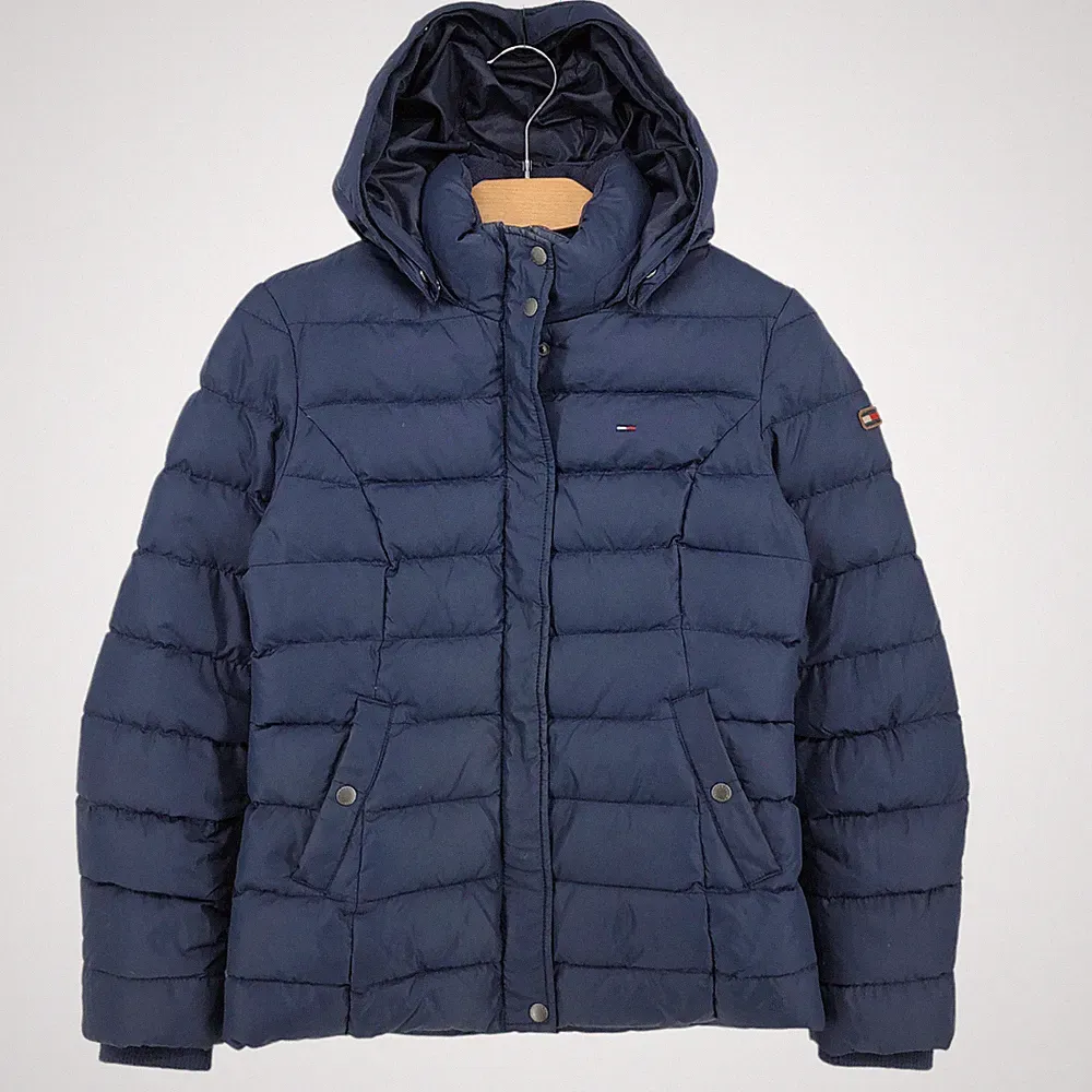 TOMMY HILFIGER Damen Kapuzen Pufferjacke Mantel Größe S