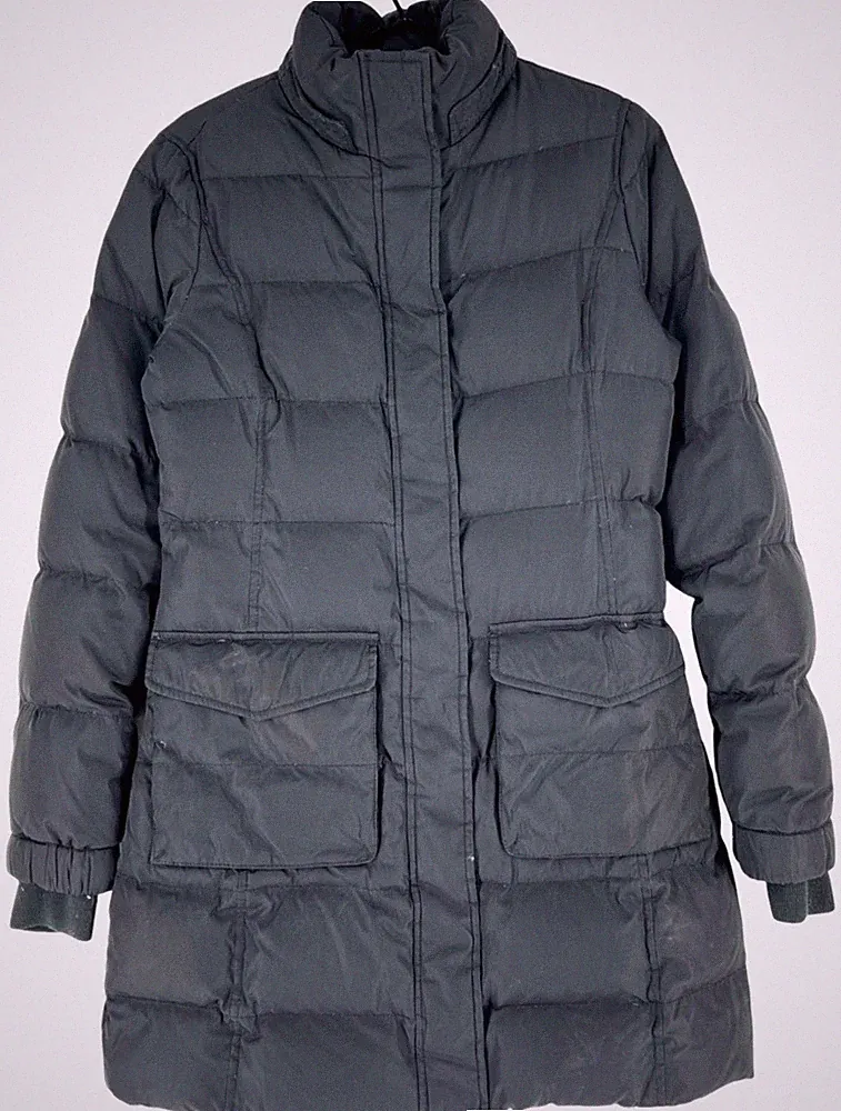 Tommy Hilfiger Damen Lang 14% Wolle Daunenmantel Größe S