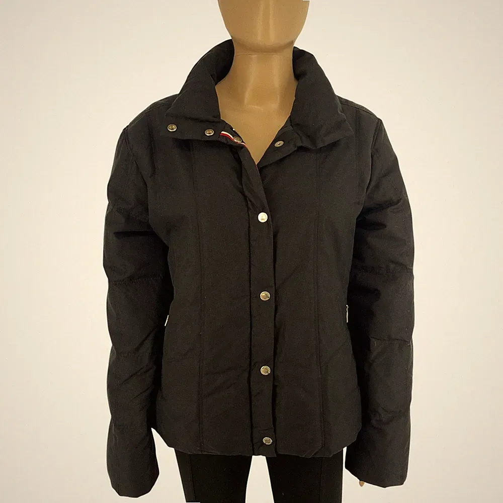 TOMMY HILFIGER Damen Schwarze Daunen Steppjacke Mantel Größe L