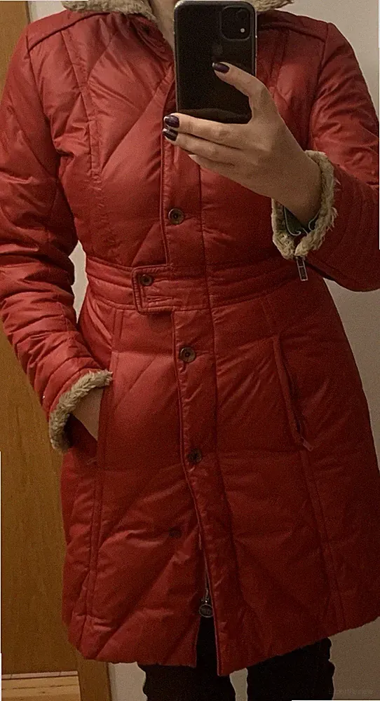 Tommy Hilfiger Daunen Mantel Damen Gr. M Rot Wintermantel