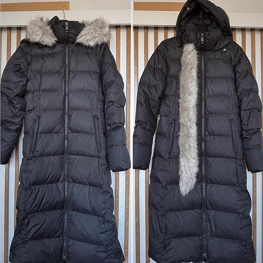 Tommy Hilfiger Daunen Mantel Wintermantel M 38 figurbetont lang warm Kapuze