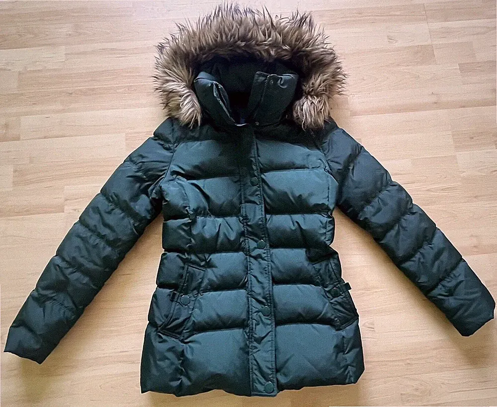 Tommy Hilfiger Daunenjacke Gr. S Daunenmantel Grün - Warm - TOP - sgt.Zustand!