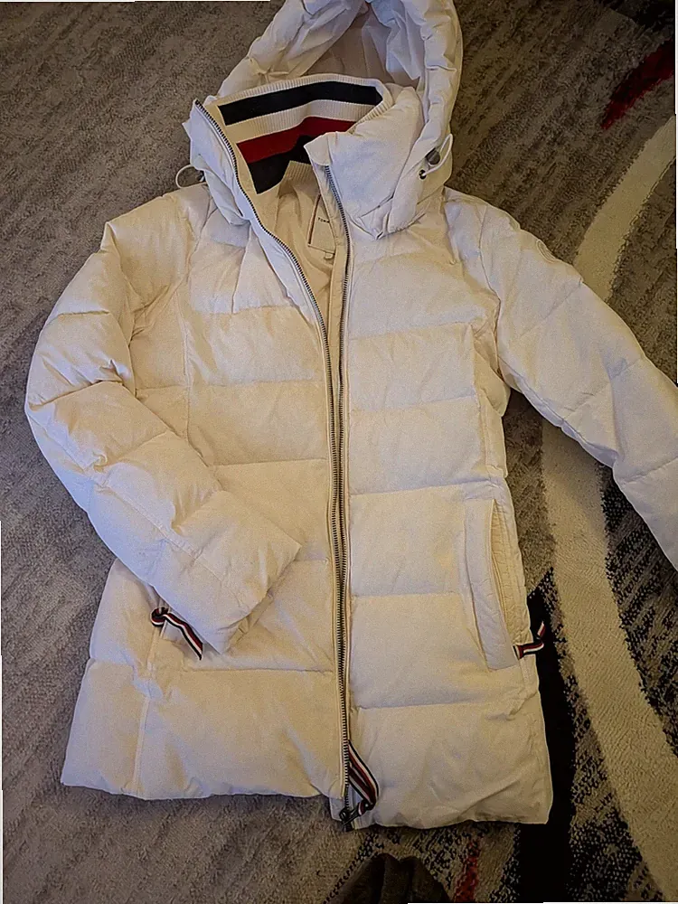 Tommy Hilfiger Daunenjacke Kurzmantel Gr. S Weiss