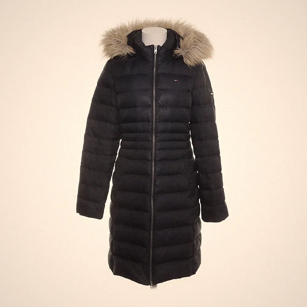 Tommy Hilfiger Denim, Daunenmantel, Damen, Größe: L, Blau, Einfarbig #W2C