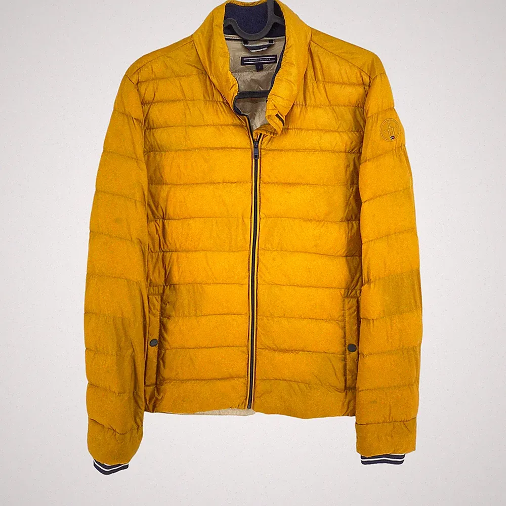 Tommy Hilfiger Gelbe Leichte Daunen Steppjacke Mantel Größe S