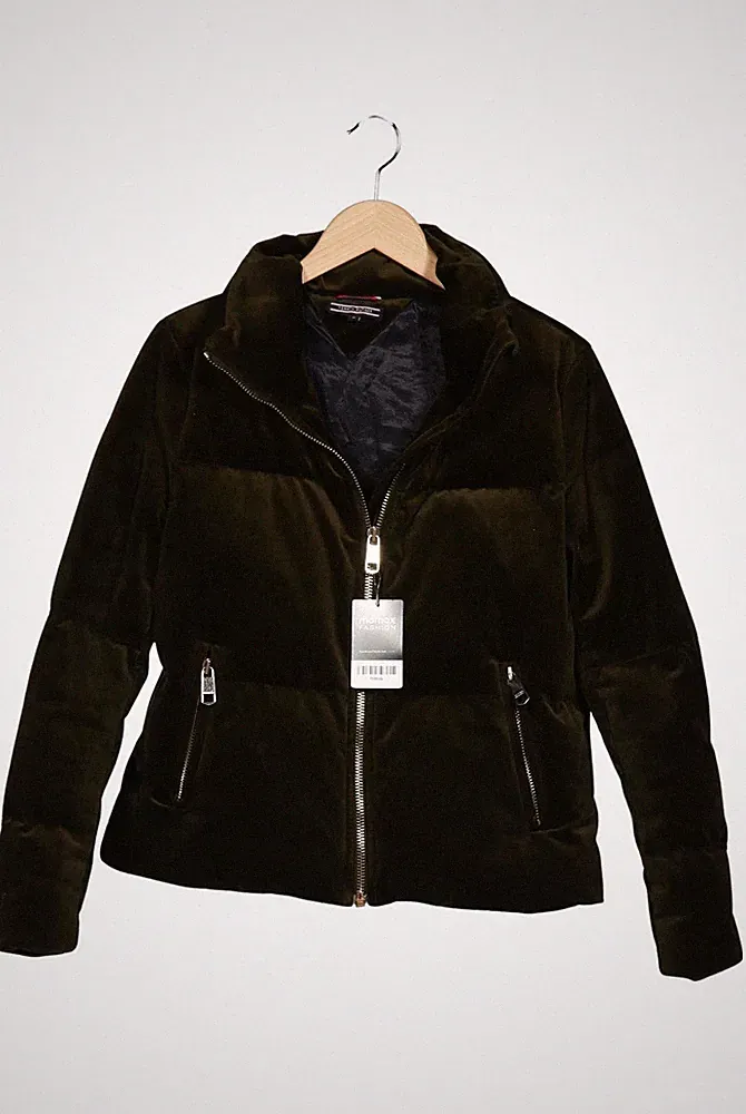 Tommy Hilfiger Jacke Damen Anorak Jacket Kurzmantel Gr. 2XS Daunen Grün #k92ev8y