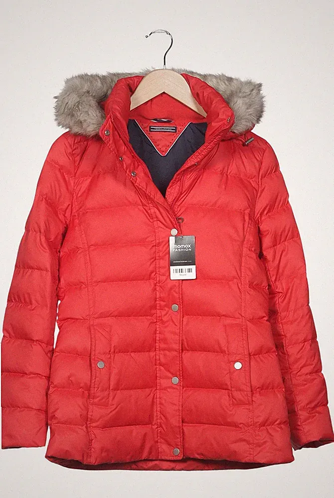 Tommy Hilfiger Jacke Damen Anorak Jacket Kurzmantel Gr. M Daunen Rot #32rum2g