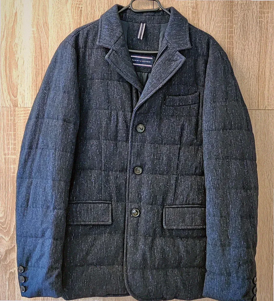 TOMMY HILFIGER Jacke Mantel Sakko Wolle Daunen Designer Wollmantel M NEU