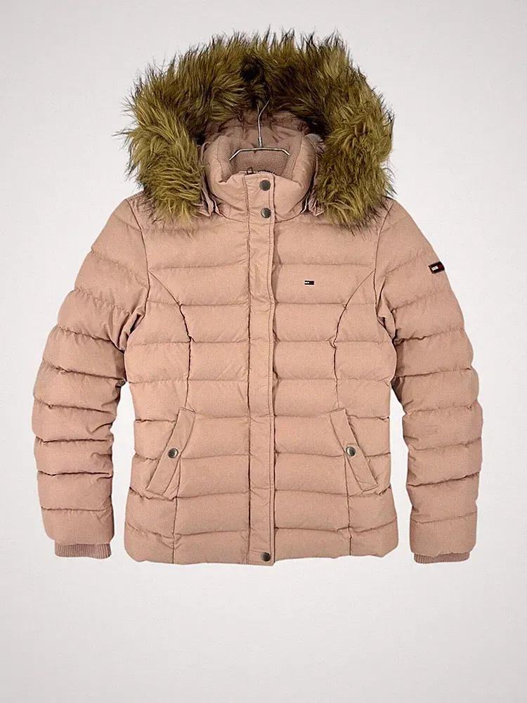 TOMMY HILFIGER Kapuzen-Daunenjacke Mantel Damen Größe XS