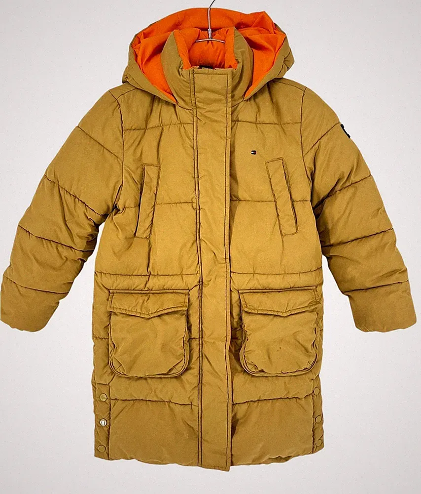 TOMMY HILFIGER Kids Unisex Parka Kapuzen Pufferjacke Mantel Größe 8 Jahre