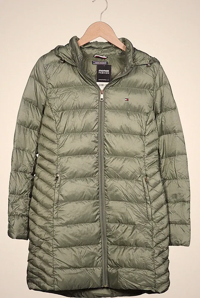 Tommy Hilfiger Mantel Damen Jacke Parka Gr. L Daunen Grün #dlcayj1