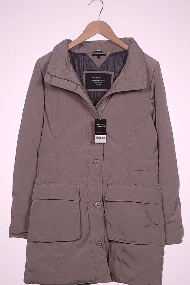 Tommy Hilfiger Mantel Damen Jacke Parka Gr. L Wolle Daunen Grau #cqlvr8r