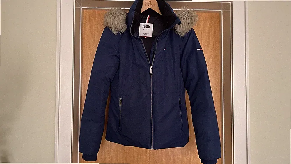 Tommy Hilfiger Mantel Damen Jacke Parka Gr. M, Gr. 38 Daunen Marineblau Mantel