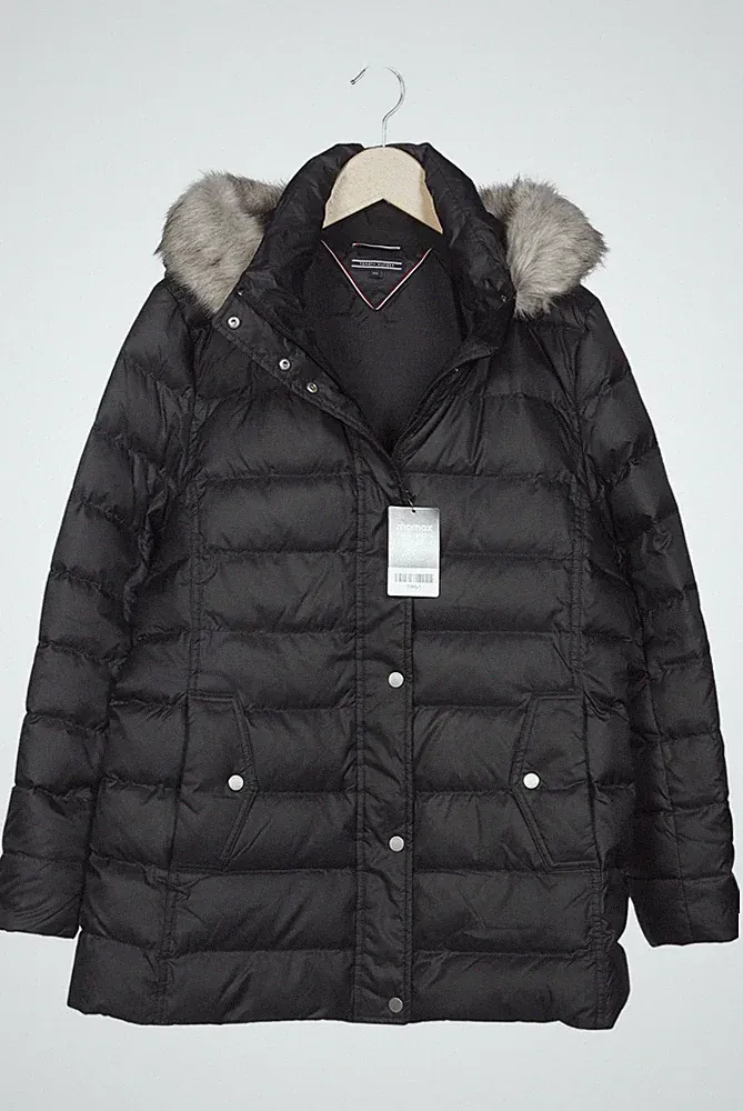 Tommy Hilfiger Mantel Damen Jacke Parka Gr. XXL Daunen Schwarz #ihjfxbc