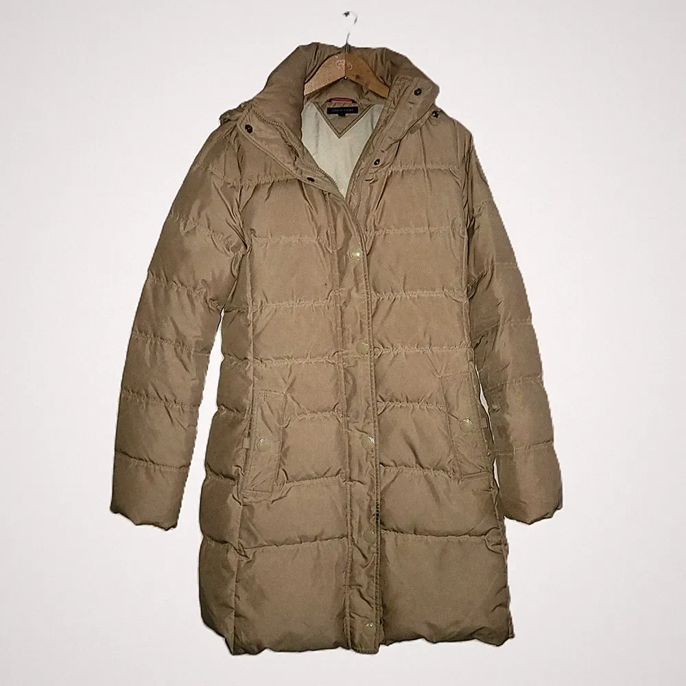 Tommy Hilfiger Steppmantel Daunenjacke Jacke Damen Beige gr. S Gesteppt Kapuze