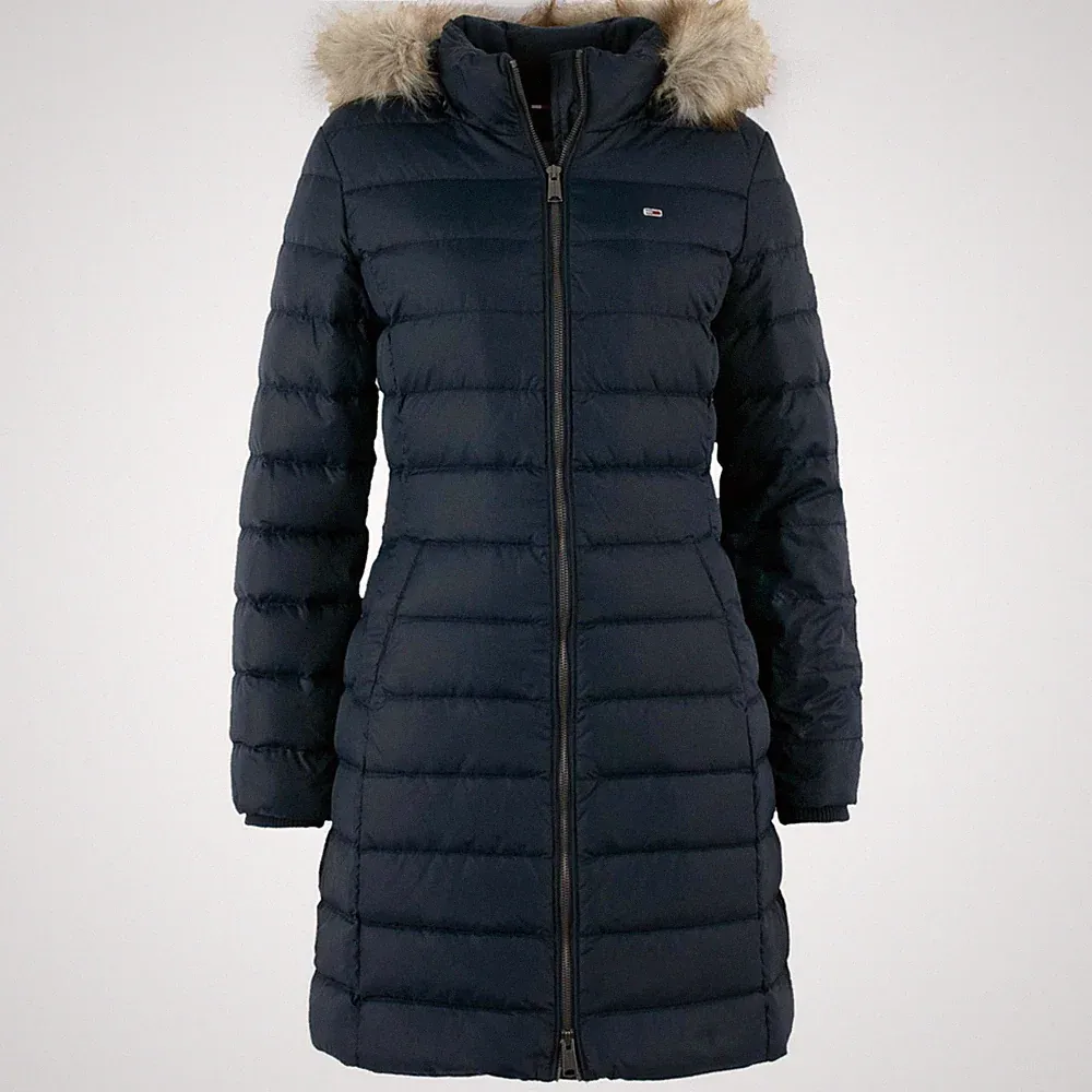 TOMMY JEANS Damen Daunenmantel Essential Hooded Coat Twilight / S (34 -36)