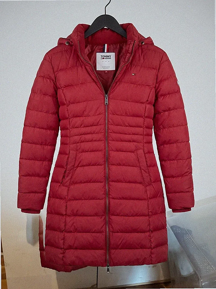 Tommy Jeans - Damen Daunenmantel m.Kapuze Gr.M rot Top Zustand #4X TH28