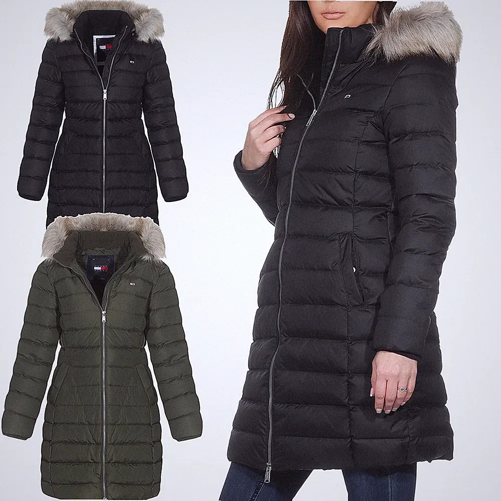 Tommy Jeans Damen Winter Jacke Mantel Hooded Down Winterjacke Daunenmantel Coat