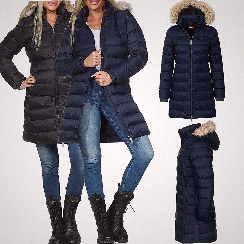Tommy Jeans Damen Winter Jacke Mantel Hooded warme Daunenjacke Down Coat
