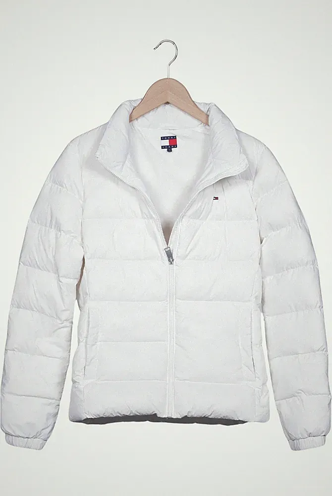 Tommy Jeans Jacke Damen Anorak Jacket Kurzmantel Gr. L Daunen Weiß #v2vmwxn