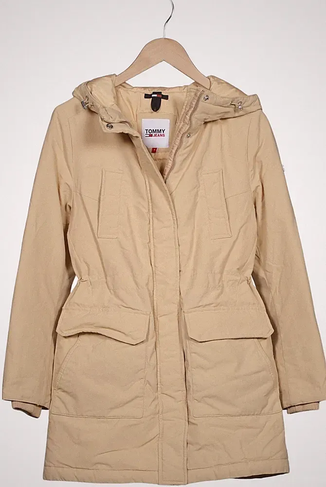 Tommy Jeans Jacke Damen Anorak Jacket Kurzmantel Gr. S Daunen Gelb #z9zih4m