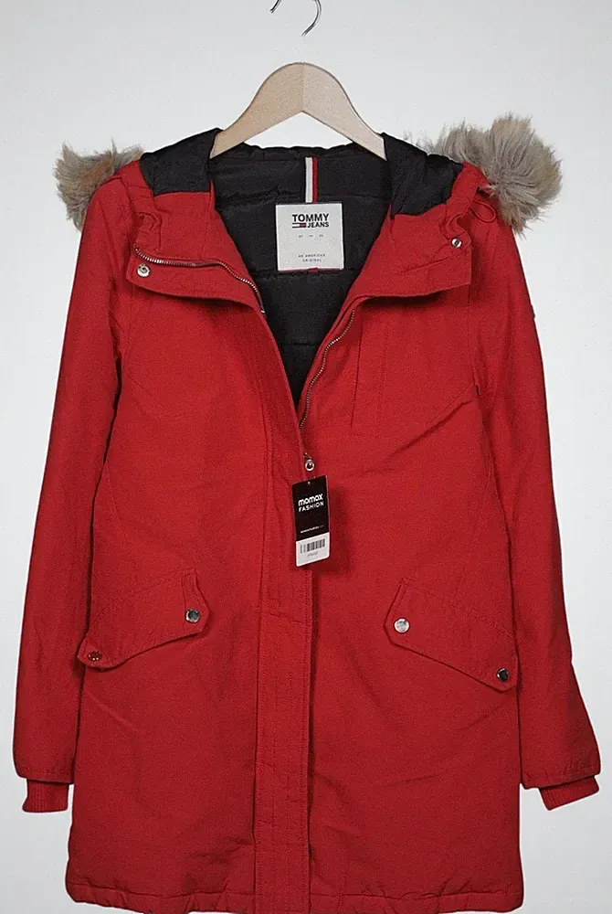 Tommy Jeans Jacke Damen Anorak Jacket Kurzmantel Gr. S Daunen Rot #ffhn139
