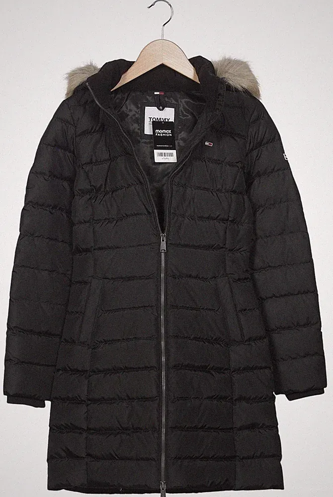 daunenmantel damen lang schwarz