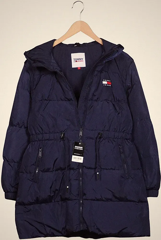 Tommy Jeans Mantel Damen Jacke Parka Gr. S Daunen Marineblau #v56bbx9