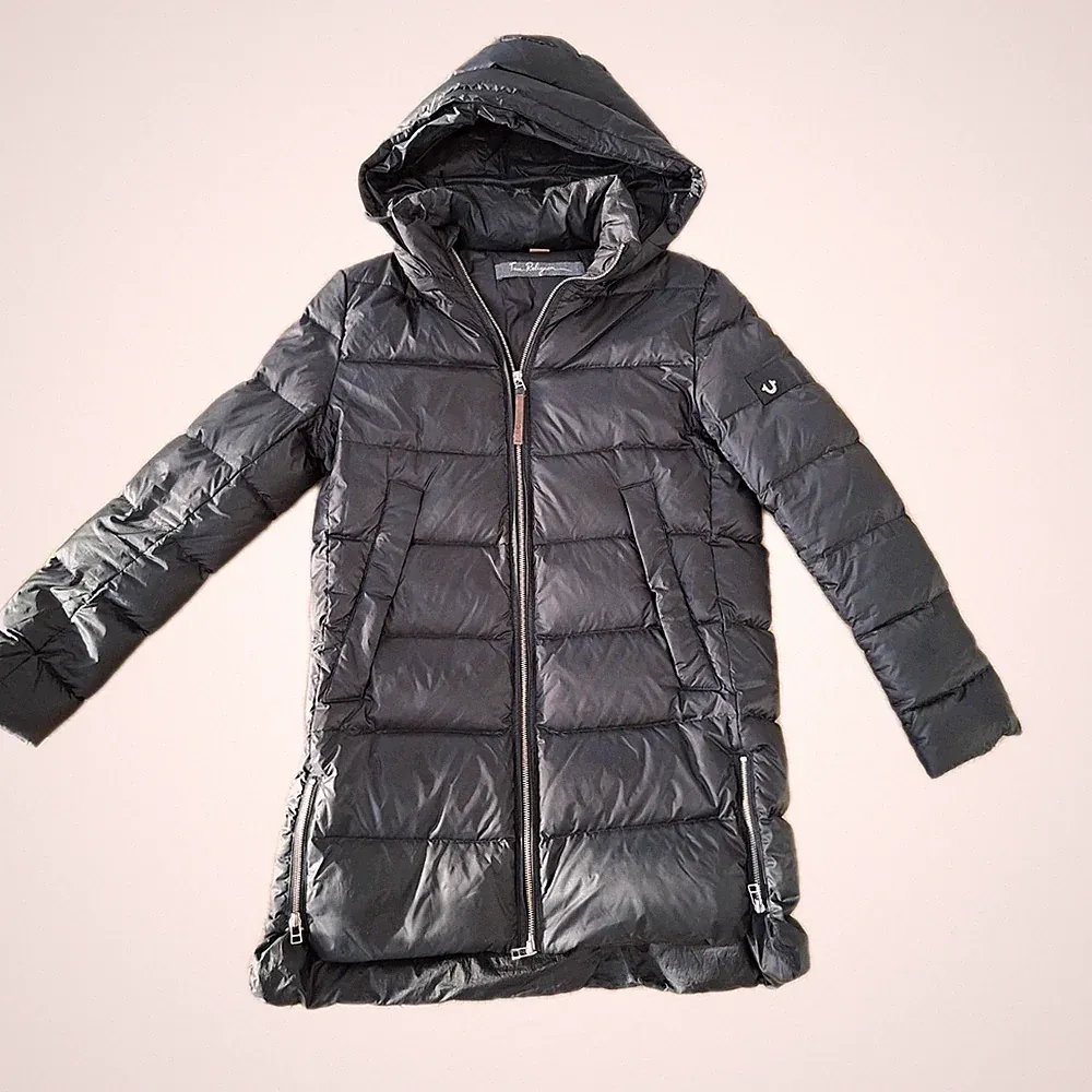 True Religion Daunenmantel Steppmantel Gr. S Schwarz Neuwertig Damen