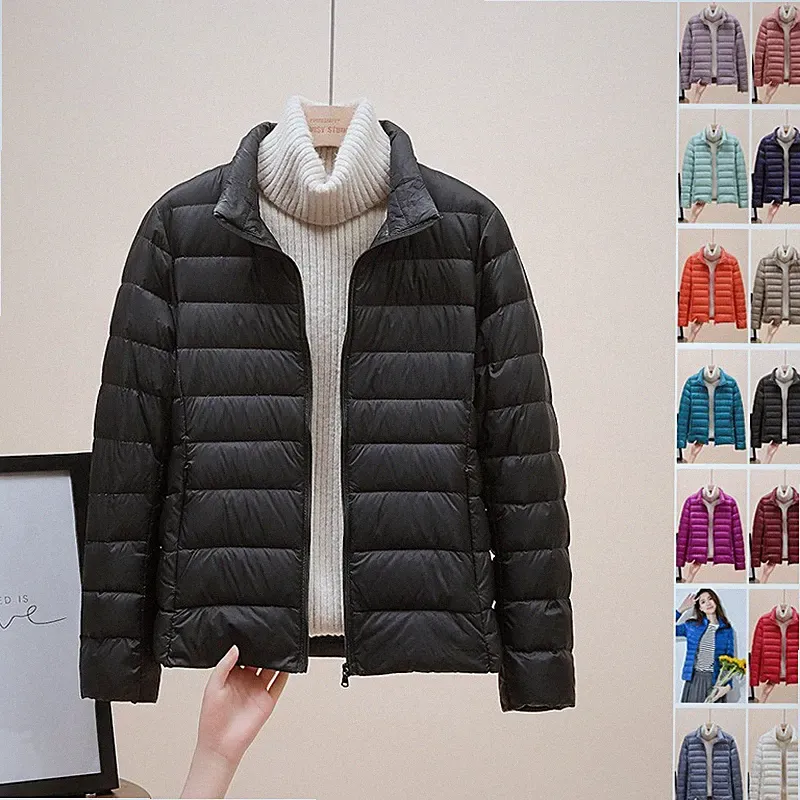 Ultraleicht Daunenjacke Damen Stehkragen Puffer Jacke Leichter Daunenmantel Mode