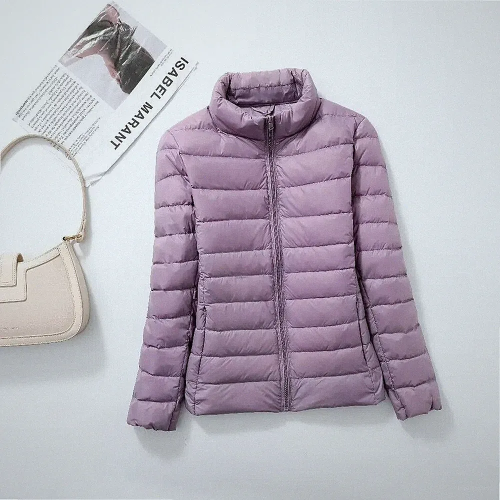 Ultraleichte faltbare Daunenjacke für Damen, kurze, warme Daunenjacke für...