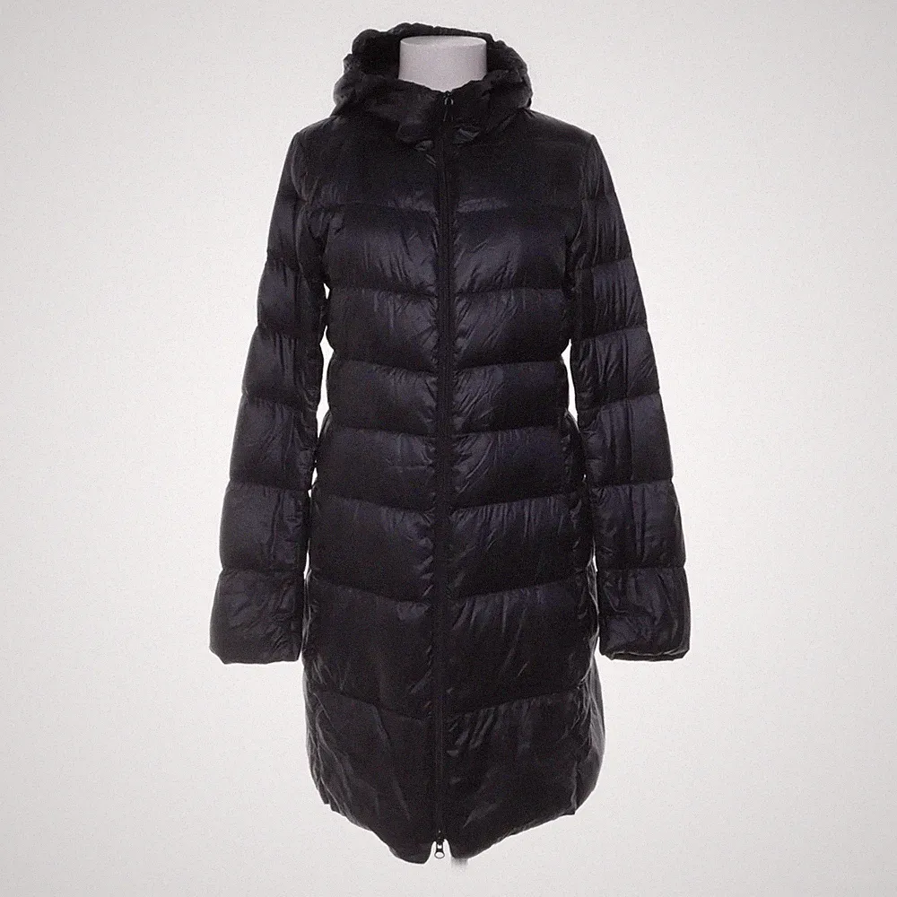 Uniqlo, Daunenmantel, Damen, Größe: M, Schwarz, Daune/Feder/Nylon #ed6