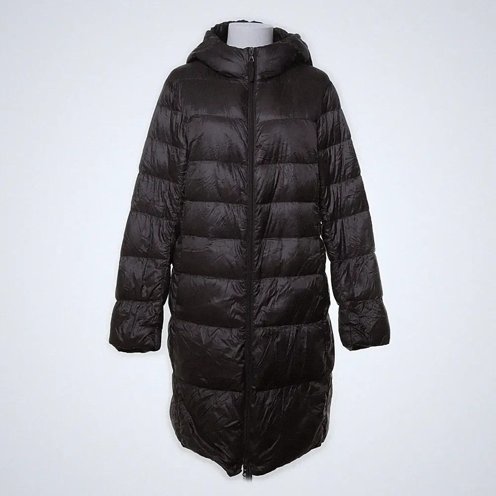 Uniqlo, Daunenmantel, Damen, Größe: XL, Grau, Daune/Feder/Polyamid #JIk