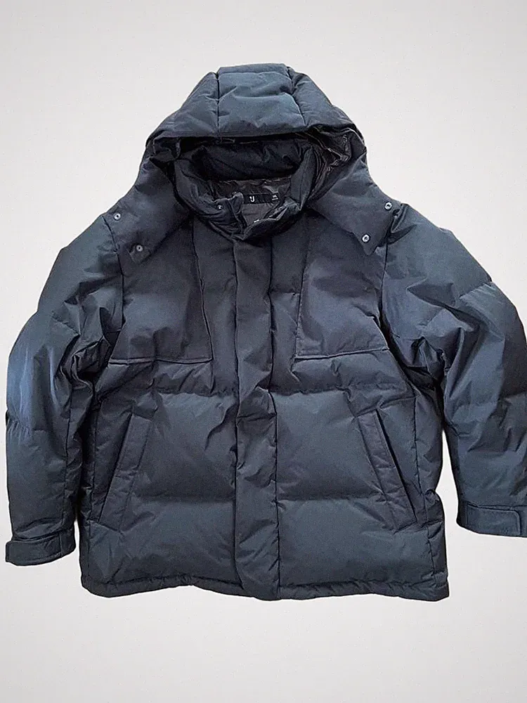 UNIQLO+J Daunen Oversized Parka Schwarz 3XL Warm Robust Herren Oberbekleidung