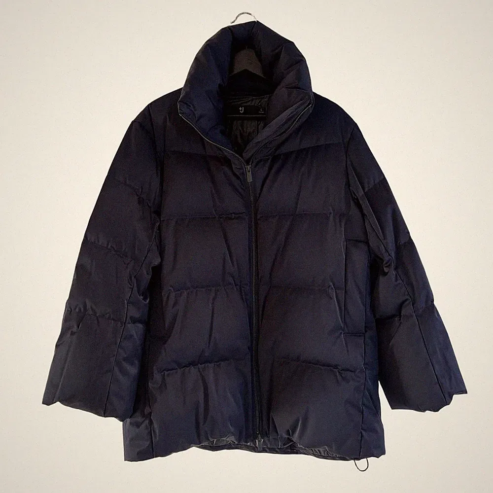 Uniqlo+J Hybrid Daunenjacke L Navy Nylon Feather Filled Neu