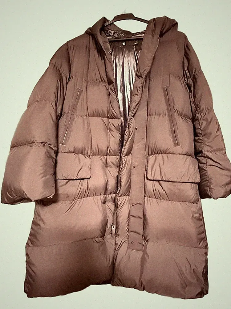 UNIQLO+J Jil Sander Daunenmantel dunkelgrau leicht warm Collab gebraucht