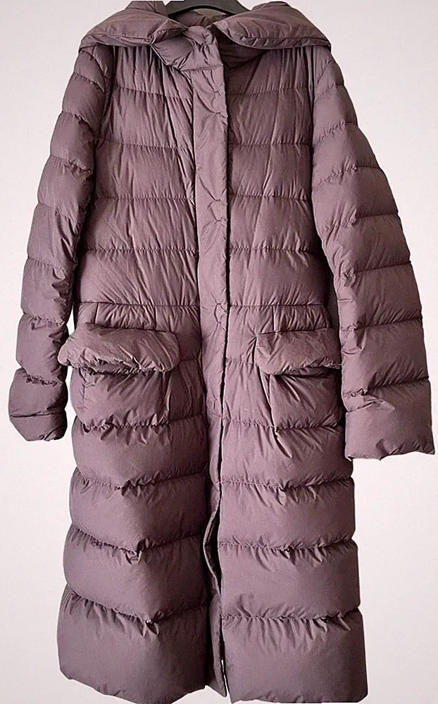 Uniqlo+J Ultra Light Down M Daunenjacke Lila Wasserdicht Kapuze Mantel